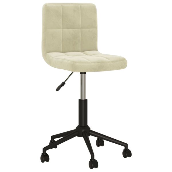 vidaXL Eetkamerstoelen draaibaar 6 st fluweel crèmekleurig