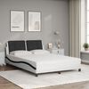 vidaXL Bedframe zonder matras "Zadar" kunstleer wit en zwart 140x190 cm