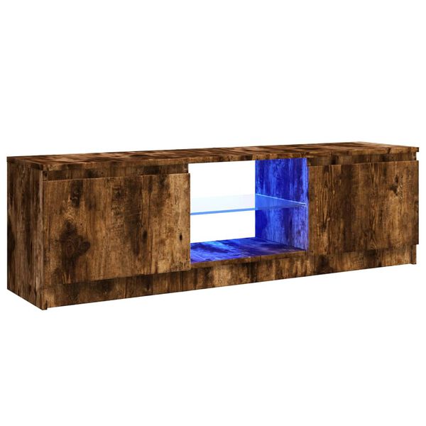vidaXL Tv-meubel met LED-verlichting 120x30x36 cm gerookt eikenkleur