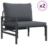 vidaXL Tuin Sofa Set met kussen 6 pcs Antraciet Staal