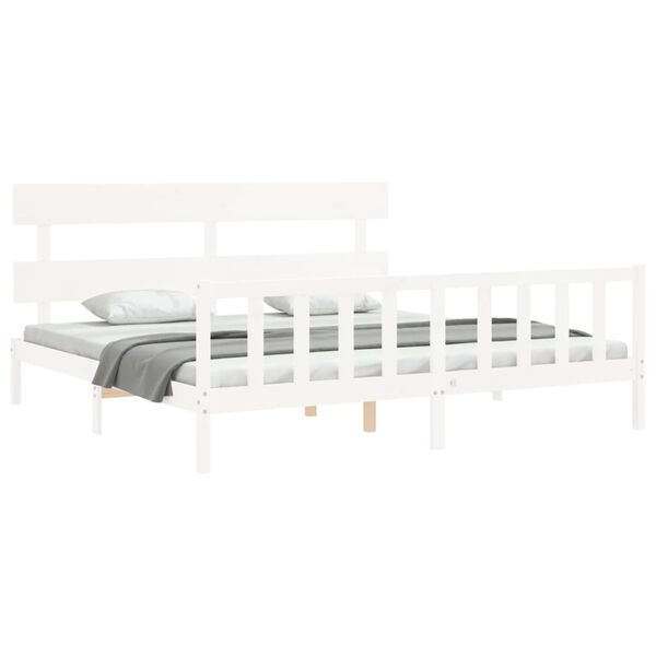 vidaXL Bedframe zonder matras massief grenenhout wit 200x200 cm
