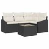 vidaXL Tuinbankenset 5 st Bruin en Cr&egrave;me poly rattan