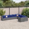 vidaXL 9-delige Loungeset met kussens poly rattan grijs