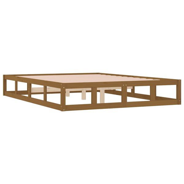 vidaXL Bedframe massief hout honingbruin 120x190 cm