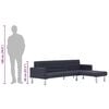 vidaXL Slaapbank L-vormig polyester donkergrijs