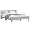 vidaXL Bedframe met hoofdeinde grijs sonoma eiken 150x200 cm
