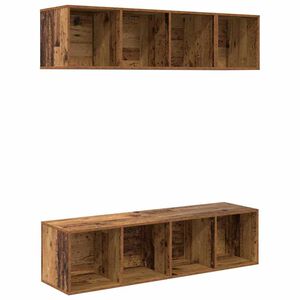 vidaXL Tv-meubelset Wandgemonteerd 3 pcs Oud Hout Bewerkt hout