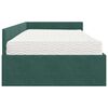 vidaXL Hoekbedframe met Matras Anders 2 pcs Groen Fluweel
