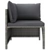 vidaXL 5-delige Loungeset met kussens poly rattan grijs