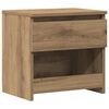 vidaXL Nachtkastje 40x30x39 cm bewerkt hout artisanaal eikenkleur