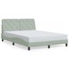 vidaXL Bedframe zonder matras 140x200 cm fluweel lichtgrijs