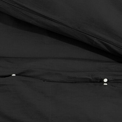 vidaXL Dekbedovertrekset 155x220 cm katoen zwart