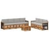 vidaXL Sofa-Sets 8 st Naturel en lichtgrijs Massief Acaciahout