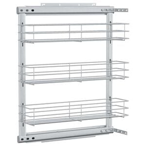 vidaXL Draadmand uittrekbaar 3-laags 47x15,5x55,5 cm zilverkleurig
