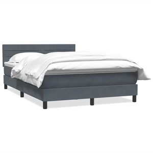vidaXL Boxspring met matras fluweel donkergrijs 140x220 cm