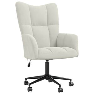 vidaXL Relaxstoel fluweel cr&egrave;mewit
