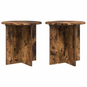 vidaXL Plantenstandaard 2 pcs Gerookt eiken 40 x 40 x 40 cm
