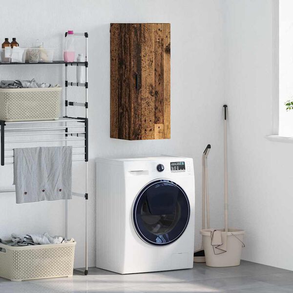 vidaXL Wandkast Oud Hout 34,5 x 34 x 90 cm Bewerkt hout