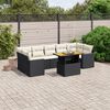 vidaXL 8-delige Loungeset met kussens poly rattan zwart