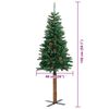 vidaXL Slanke Kerstboom Groen 150 cm PVC en massief dennenhout