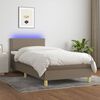 vidaXL Boxspring met matras en LED stof taupe 80x200 cm