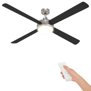 vidaXL Plafondventilator met licht en afstandsbediening &Oslash; 130 cm Zwart