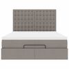 vidaXL Ottoman bed met matras 140x200cm stof taupe