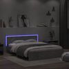 vidaXL Bedframe met hoofdeinde en LED betongrijs 150x200 cm