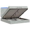 vidaXL Ottoman Bed met Matrassen en LED Lichtgrijs 140 x 200 cm