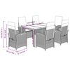 vidaXL 7-delige Tuinset met kussens poly rattan zwart
