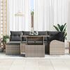 vidaXL Tuin Sofa Set 7 pcs Grijs Poly rattan en gepoedercoat staal