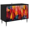 vidaXL Tv-meubel HEESCH 69 x 33 x 50,5 cm Zwart eiken Bewerkt hout