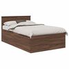 vidaXL Bedframe met hoofdeinde Bruin Eiken 135 x 190 cm Bewerkt hout