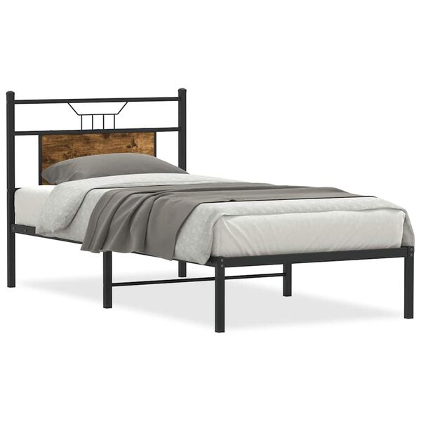 vidaXL Bedframe zonder matras hout gerookt eikenkleurig 90x190 cm