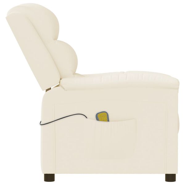 vidaXL Massagestoel kunstleer crèmekleurig