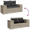 vidaXL 3-delige Loungeset met kussens poly rattan lichtgrijs