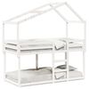 vidaXL Stapelbed met dak massief grenenhout wit 90x190 cm