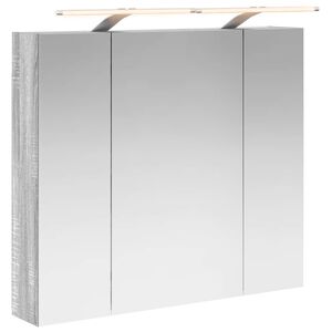 vidaXL Badkamer spiegelkast met plank Grijs Sonoma 80 x 14.5 x 70 cm