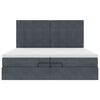 vidaXL Ottoman bed met matrassen 200x200cm fluweel donkergrijs