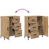 vidaXL Hoge kast Artisan Eiken 69,5 x 34 x 180 cm Bewerkt hout