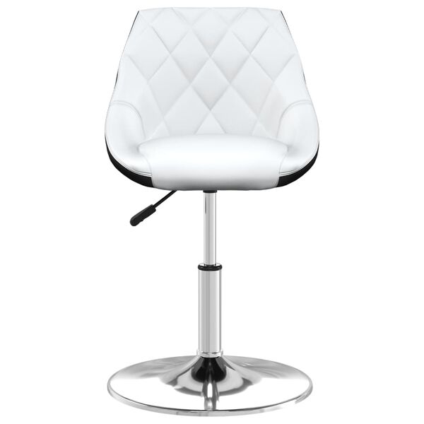 vidaXL Eetkamerstoelen draaibaar 2 st kunstleer wit en zwart