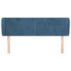 vidaXL Hoofdbord met randen 147x23x78/88 cm fluweel donkerblauw