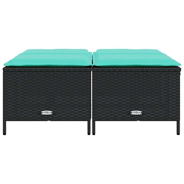 vidaXL Tuinstoelen met kussens 4 stuks zwart polyrotan