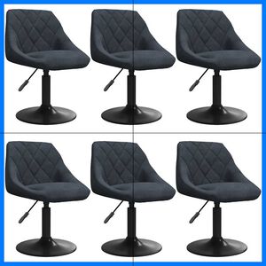 vidaXL Eetkamerstoelen draaibaar 6 st fluweel donkergrijs