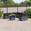 vidaXL 11-delige Loungeset met kussens poly rattan zwart