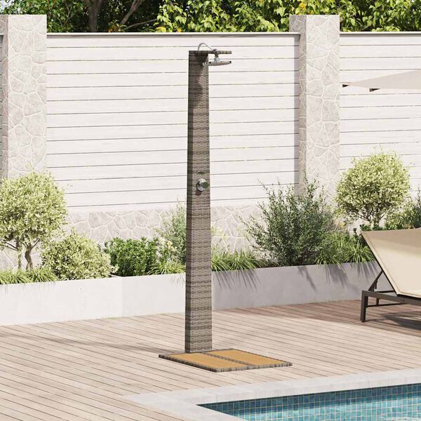vidaXL Tuin Douche Grijs 60 x 80 x 214 cm Poly riet