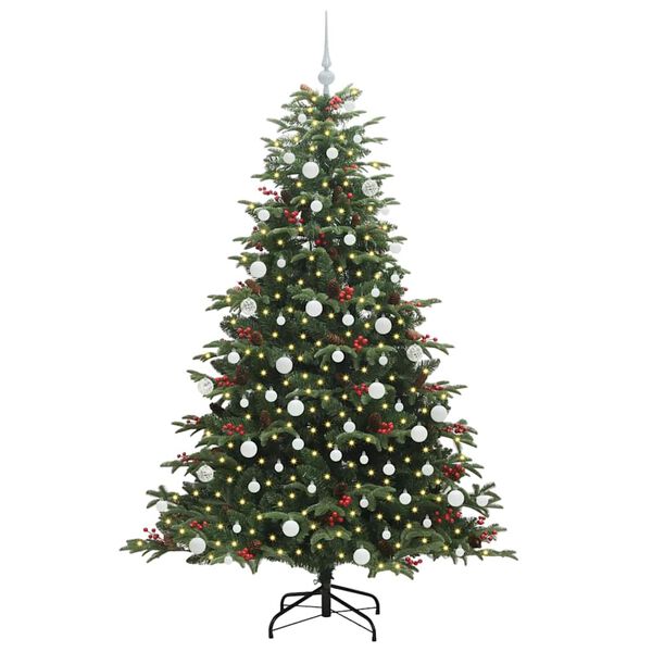 vidaXL Kunstkerstboom Groen 180 cm PVC en Metaal en Plastic
