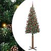 vidaXL Slanke Kerstboom Groen 180 cm PVC en massief dennenhout