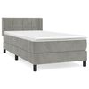 vidaXL Boxspring met matras fluweel lichtgrijs 100x200 cm