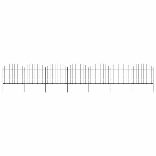 vidaXL Tuinhek met speerpunt staal 1248x175 cm zwart